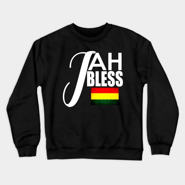 Jah Bless Rasta Reggae Rastafari Crewneck Sweatshirt by Merchweaver